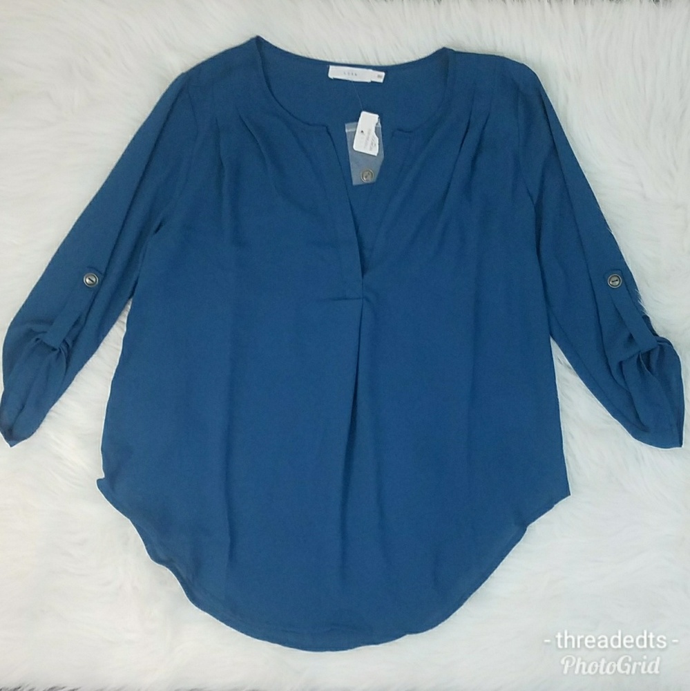 Lush Perfect Roll Tab Sleeve Tunic NWT Nordstrom